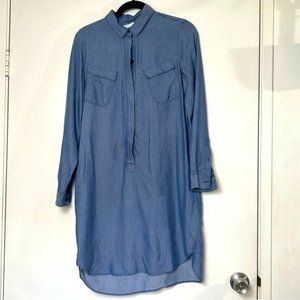 Lacoste Chambray Long Sleeve Lyocell Shirt Dress- Size 38